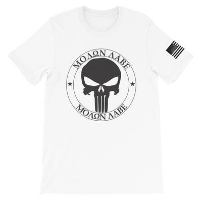 Molon Labe Punisher Black Front Print