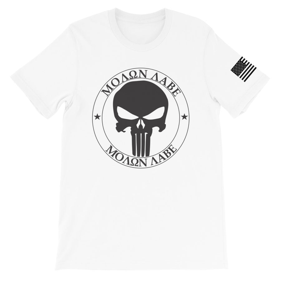 Molon Labe Punisher Black Front Print