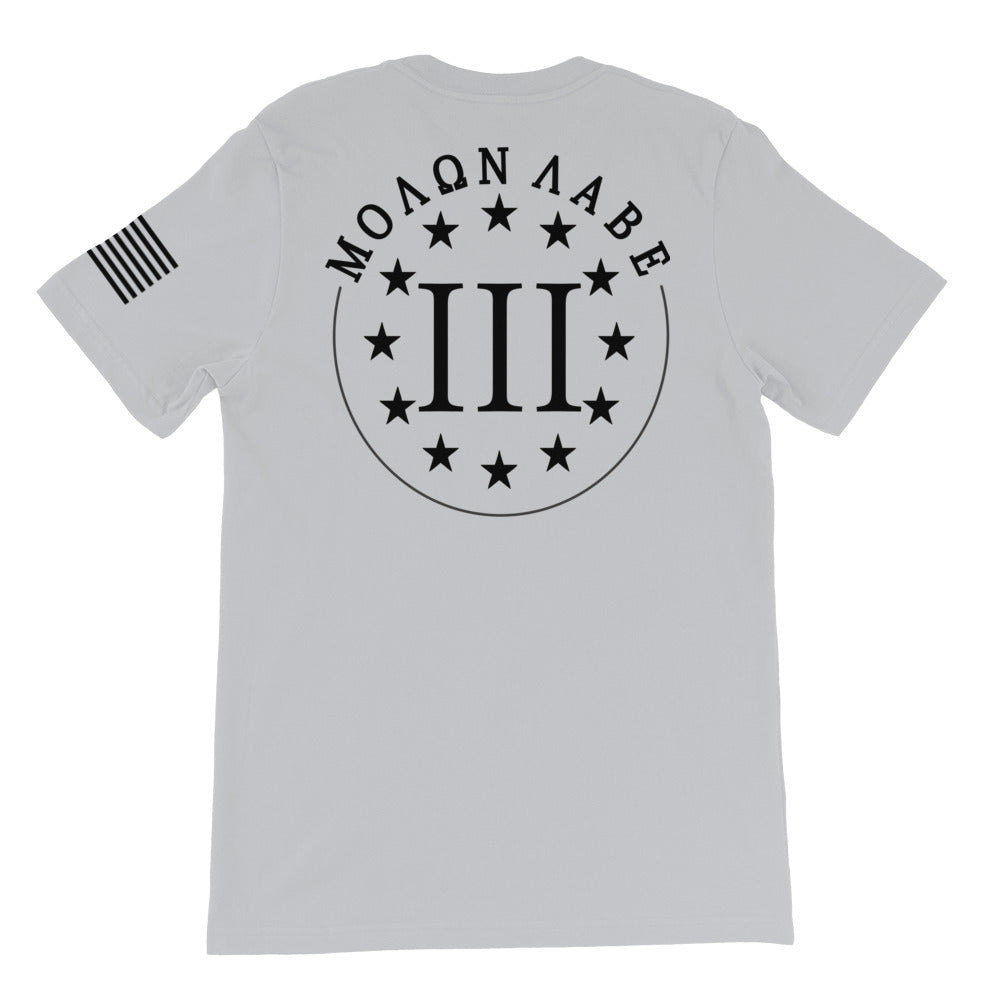 Molon Labe Three Percenter Black Back Print