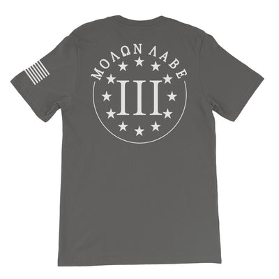 Molon Labe Three Percenter White Back Print