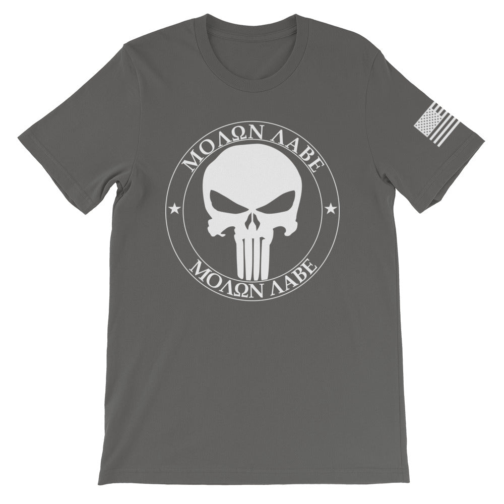 Molon Labe Punisher White Front Print