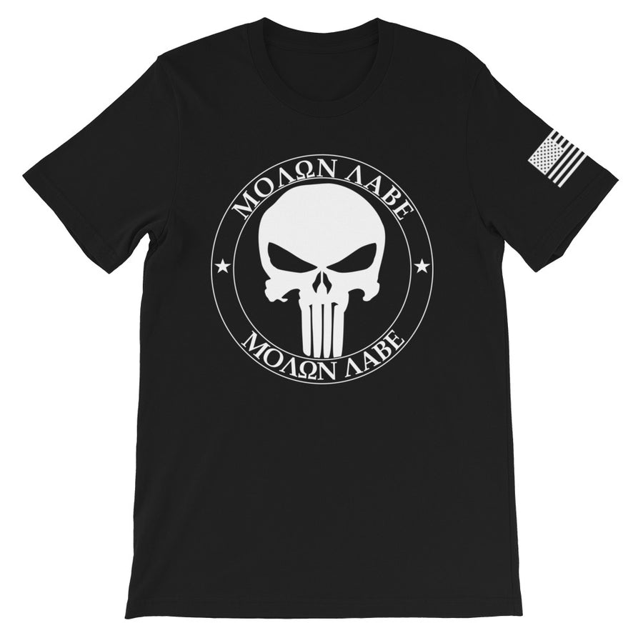 Molon Labe Punisher White Front Print