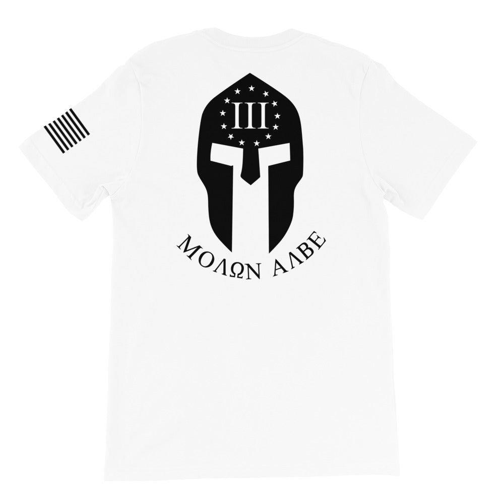 Molon Labe Spartan Three Percenter Black Back Print