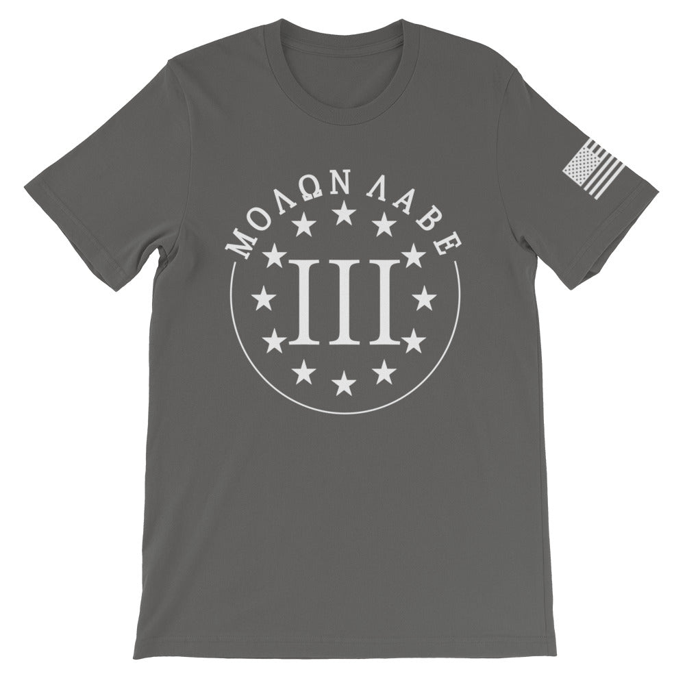 Molon Labe Three Percenter White Front Print