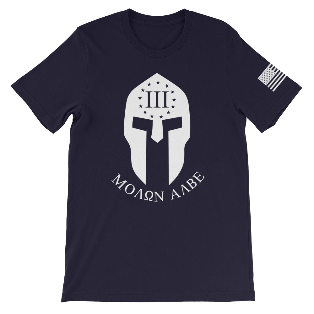 Molon Labe Spartan Three Percenter White Front Print