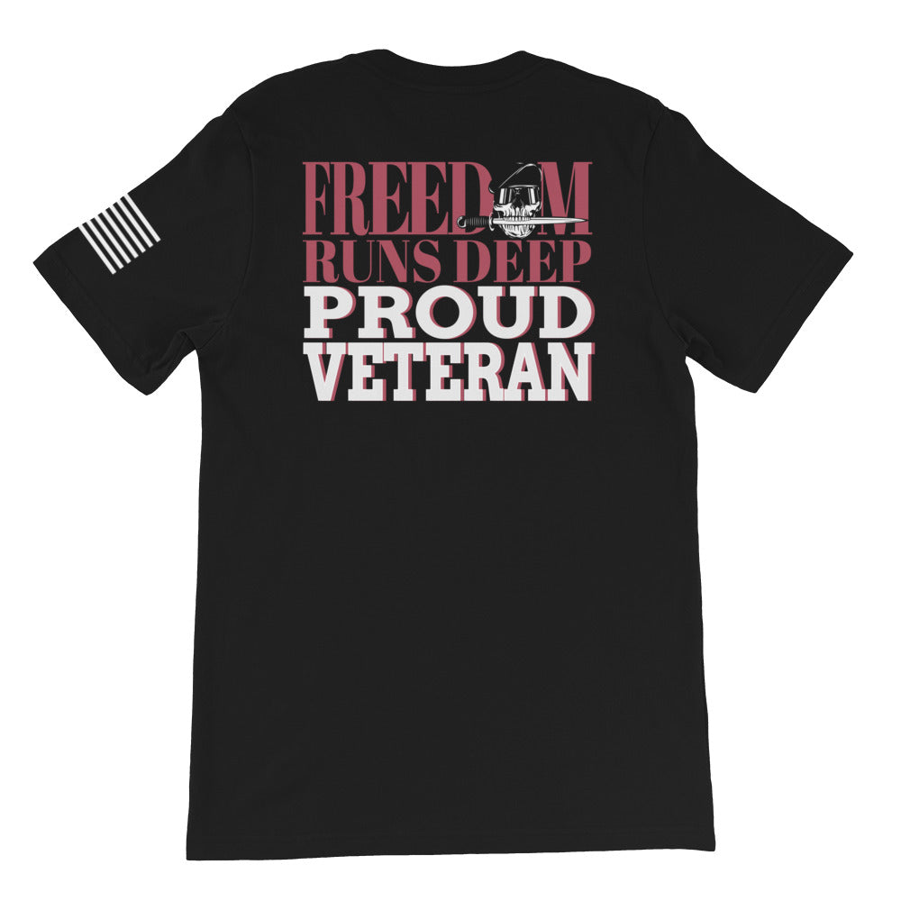 Freedom Runs Deep. Proud Veteran Back Print