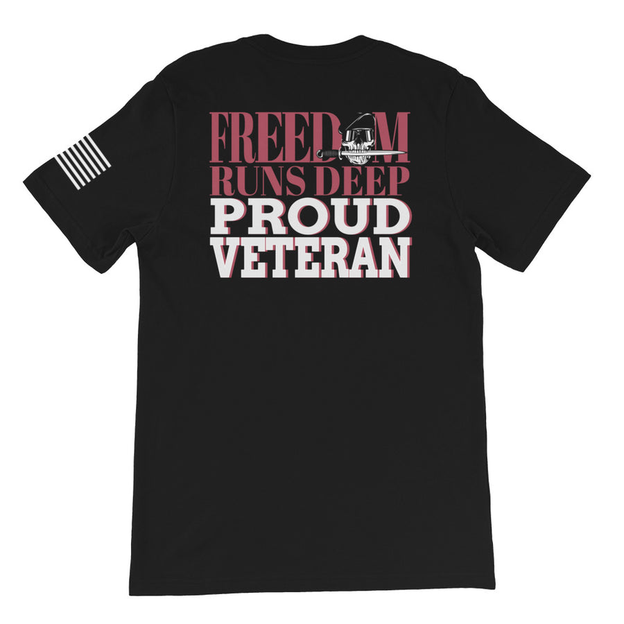 Freedom Runs Deep. Proud Veteran Back Print