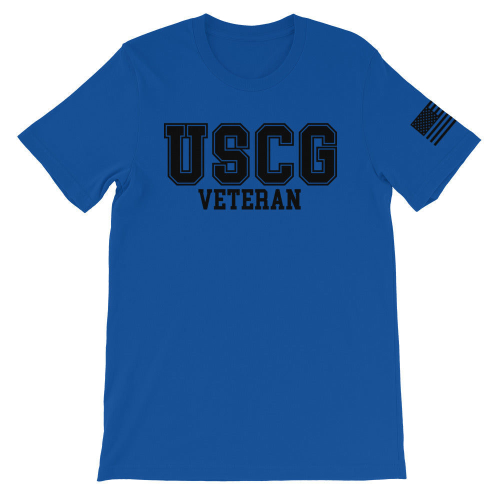 USCG Veteran Black Front Print