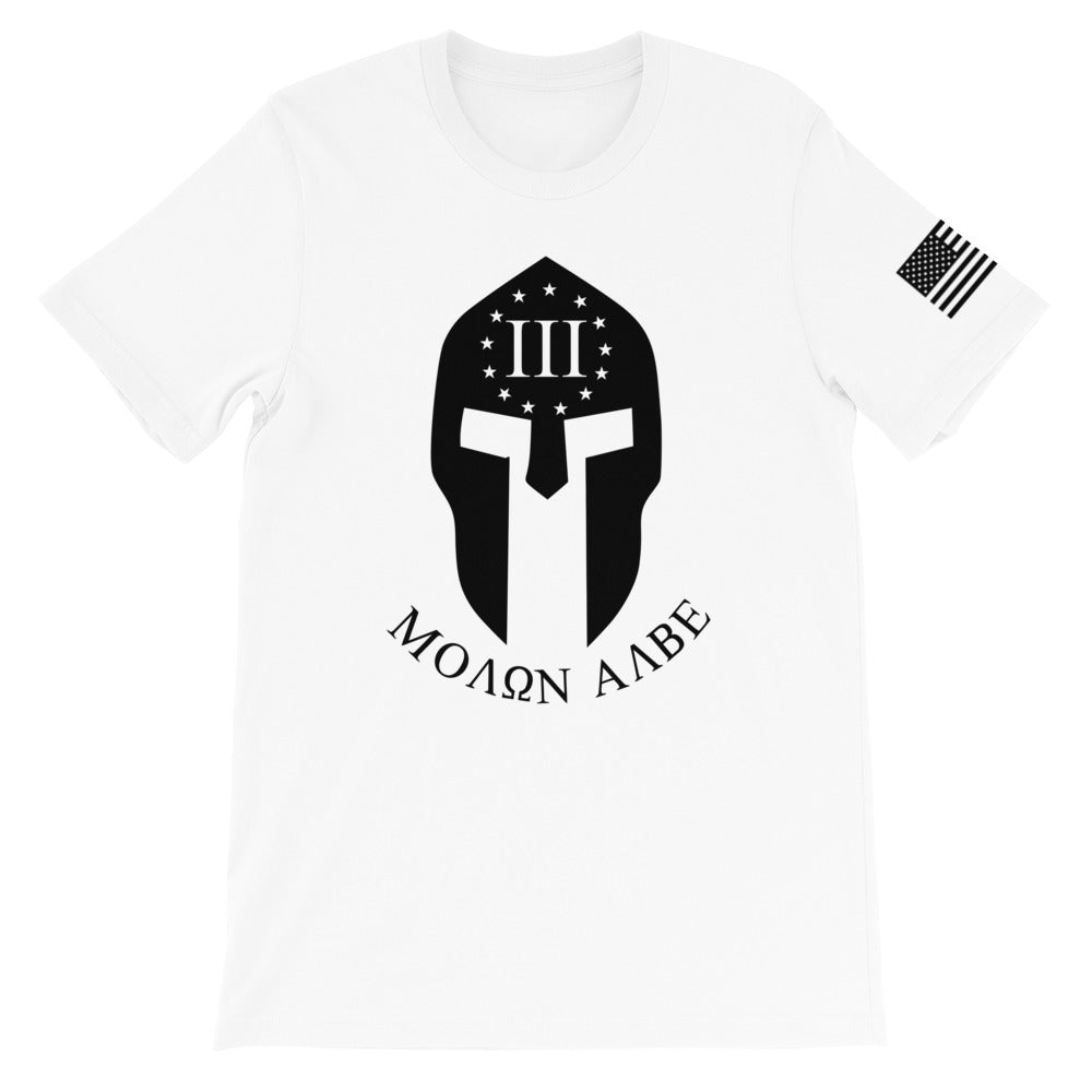Molon Labe Spartan Three Percenter Black Front Print