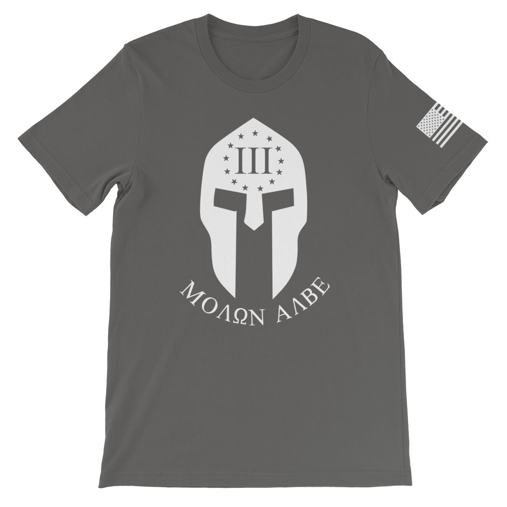 Molon Labe Spartan Three Percenter White Front Print
