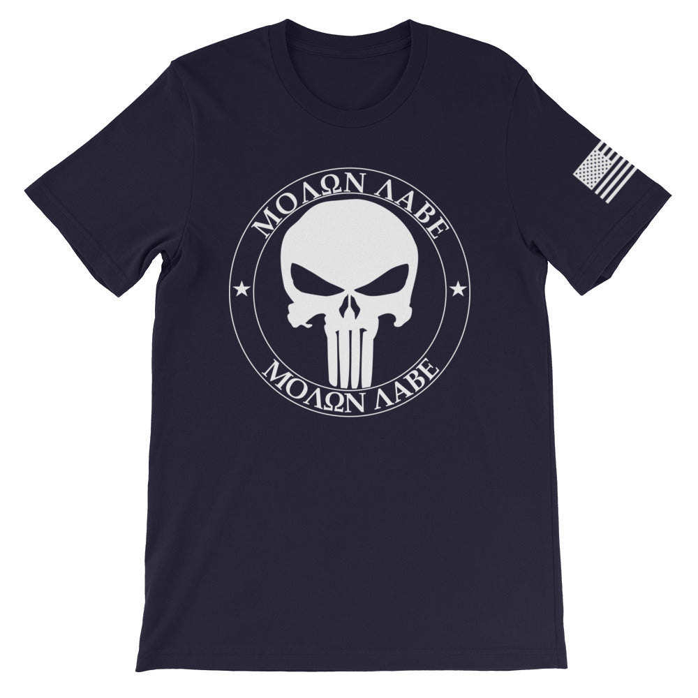 Molon Labe Punisher White Front Print