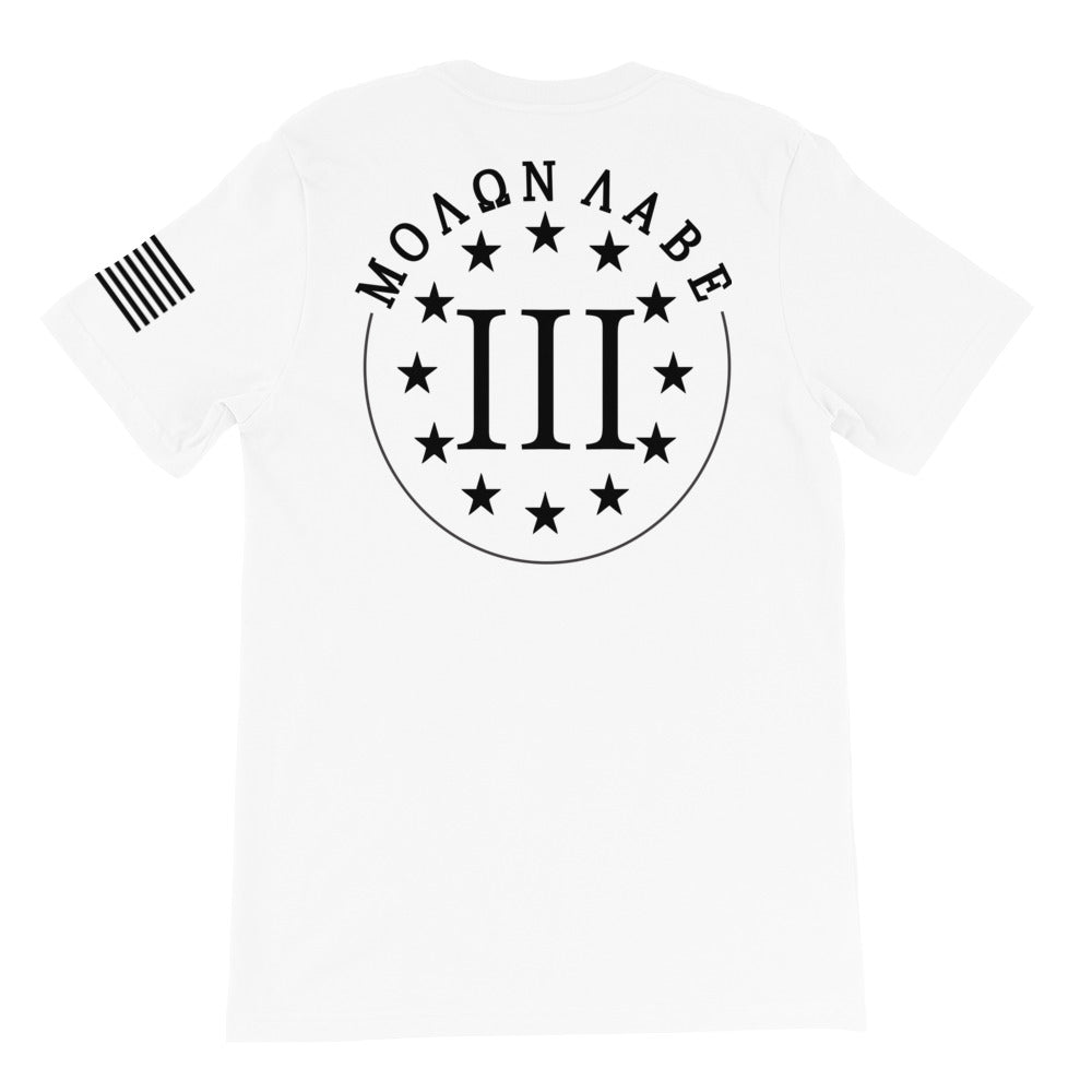 Molon Labe Three Percenter Black Back Print