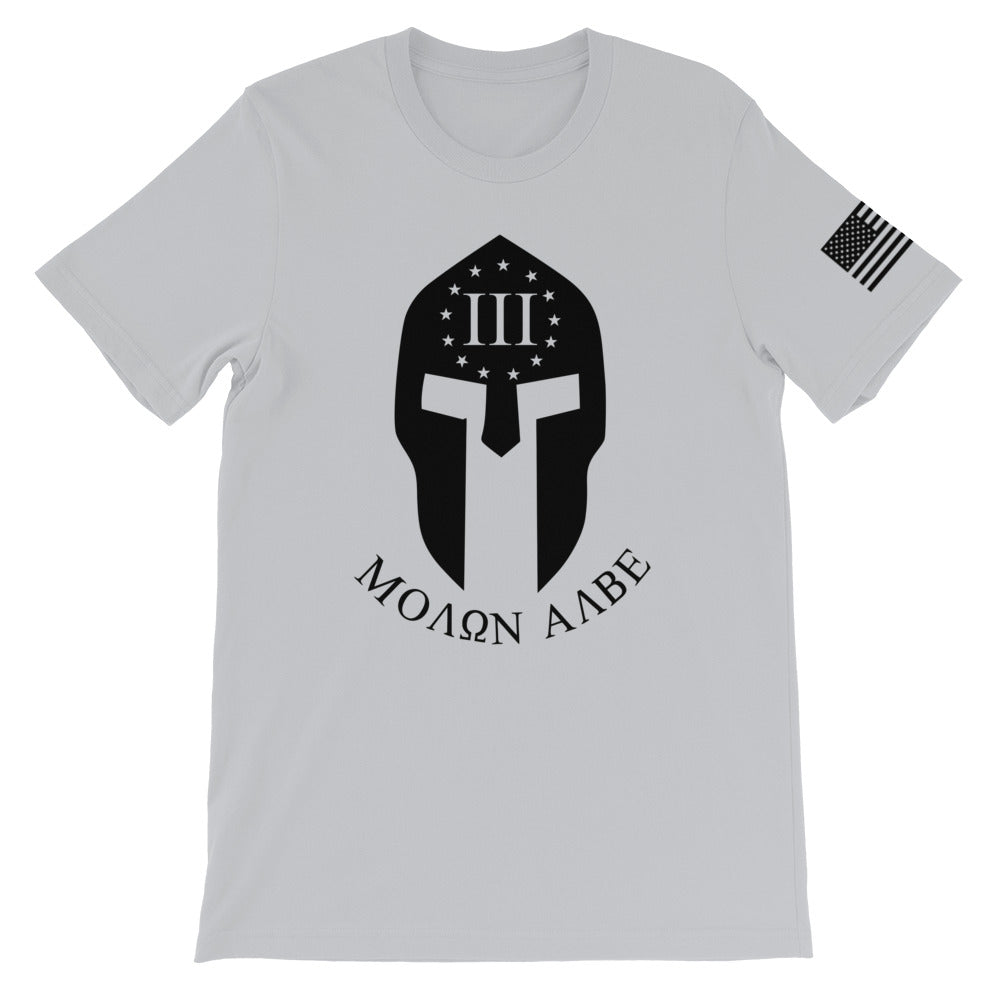 Molon Labe Spartan Three Percenter Black Front Print