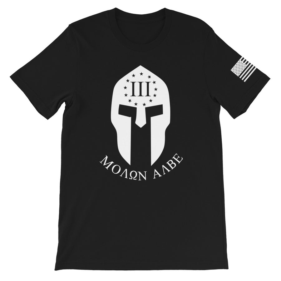 Molon Labe Spartan Three Percenter White Front Print