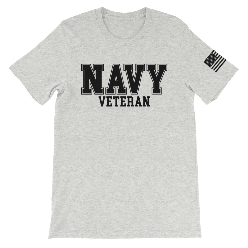 Navy Veteran Black Front Print