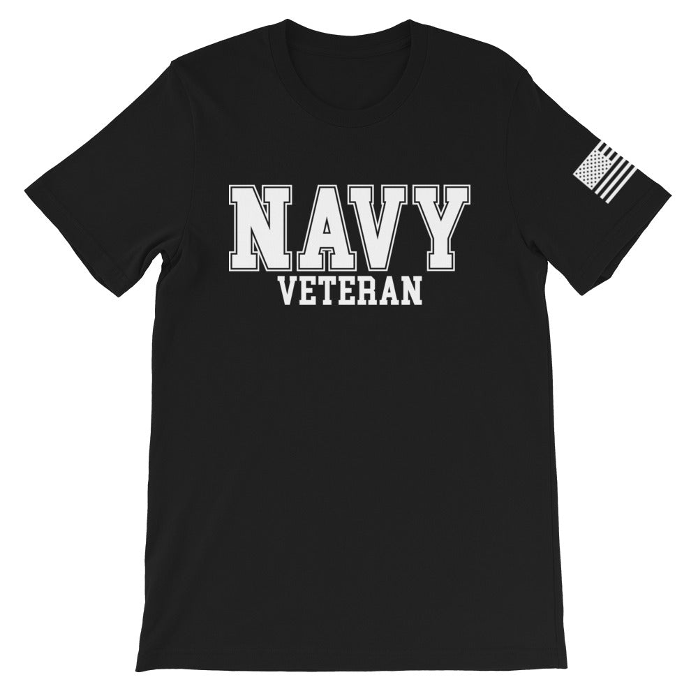 Navy Veteran White Front Print
