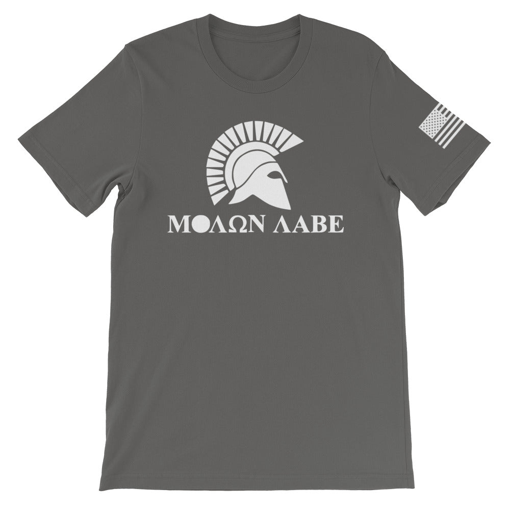 Molon Labe Spartan White Front Print