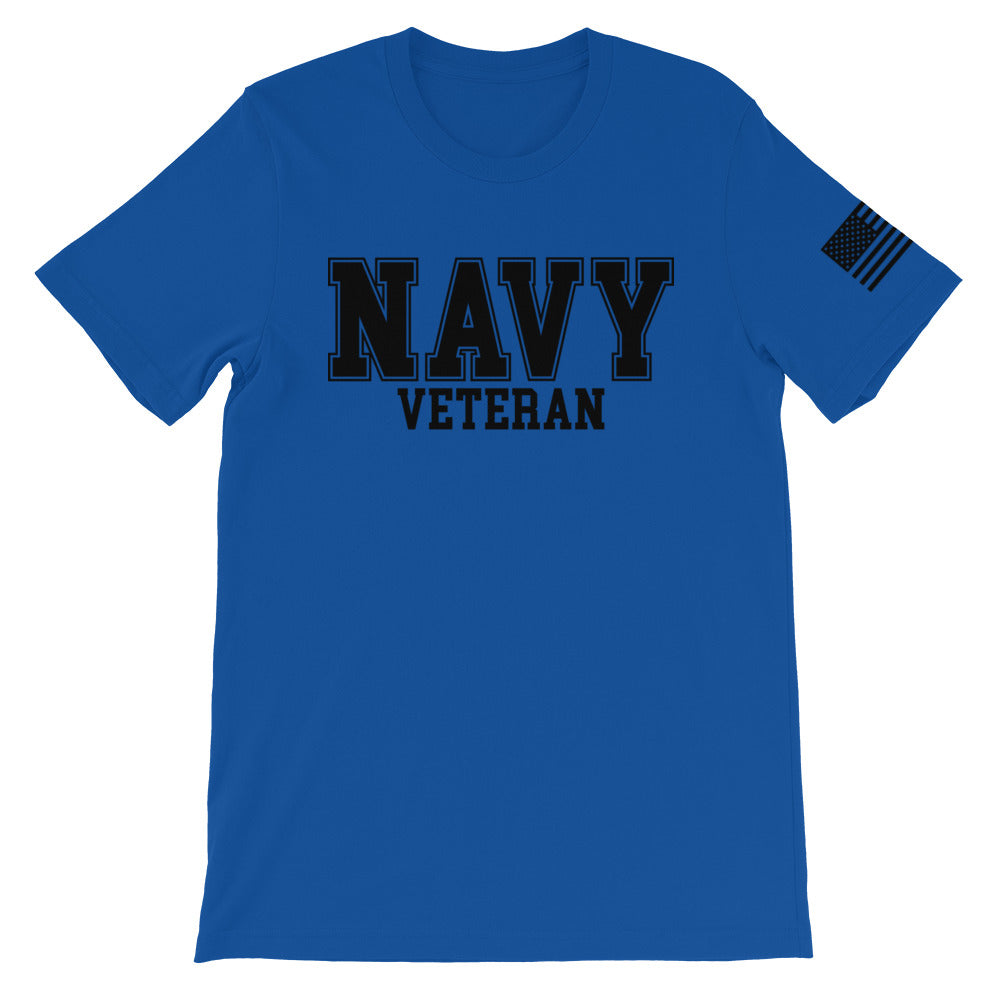 Navy Veteran Black Front Print